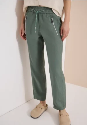 Slim Legs broek van linnenmix