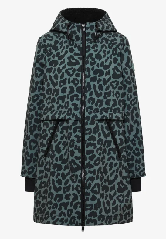 Softshell-jas met capuchon en luipaardprint - Afbeelding 2