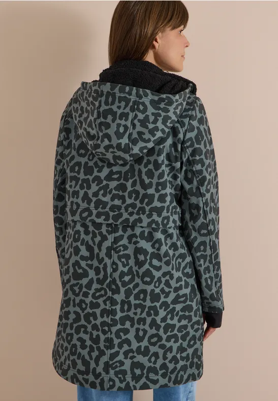 Softshell-jas met capuchon en luipaardprint - Afbeelding 3