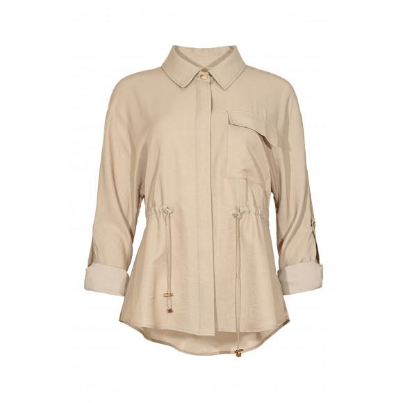 Zizo - Taupe | Dames | Blouse | Taupe | 46 | regular | Kamst mode