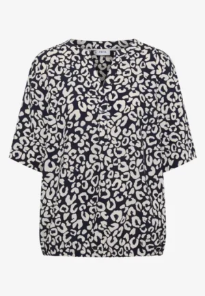 Alternative view of Split hals blouse met leo patroon