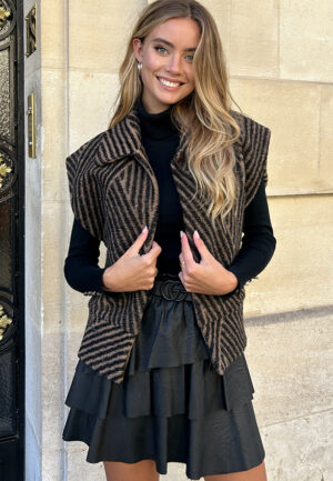 Stripe Gilet Samara Camel