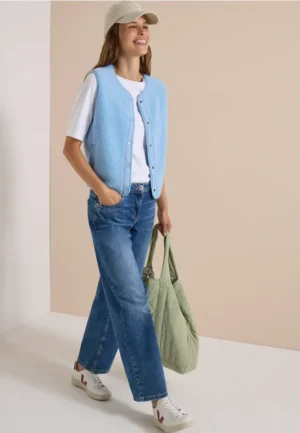 Teddy-vest met softshell-details