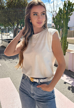 Top Schoudervulling Jade Light Beige