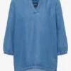 Tuniek met 3/4 mouwen in denimlook - Afbeelding 2