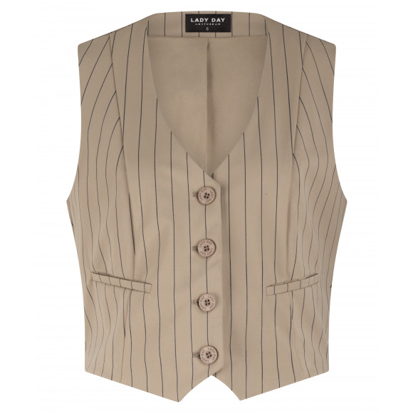Lady day - Beige | Dames | Gilet | beige | XXL | regular | Kamst mode