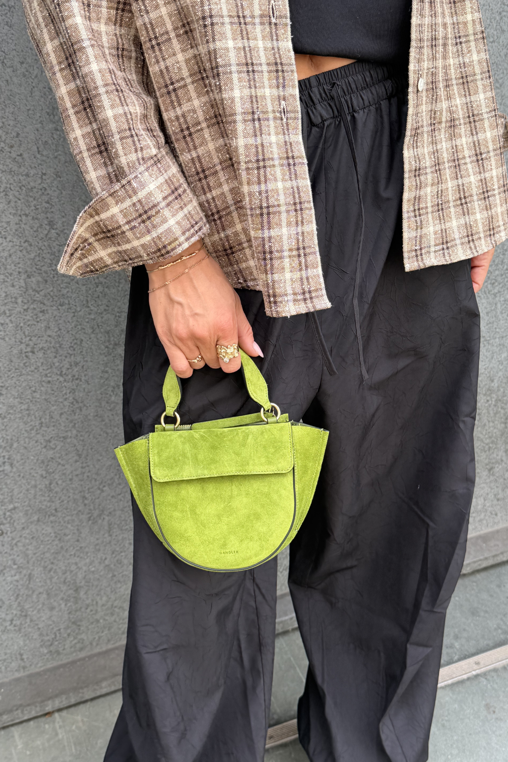 Wandler crossbody Hortensia Piccola 000168-2778 verde suede