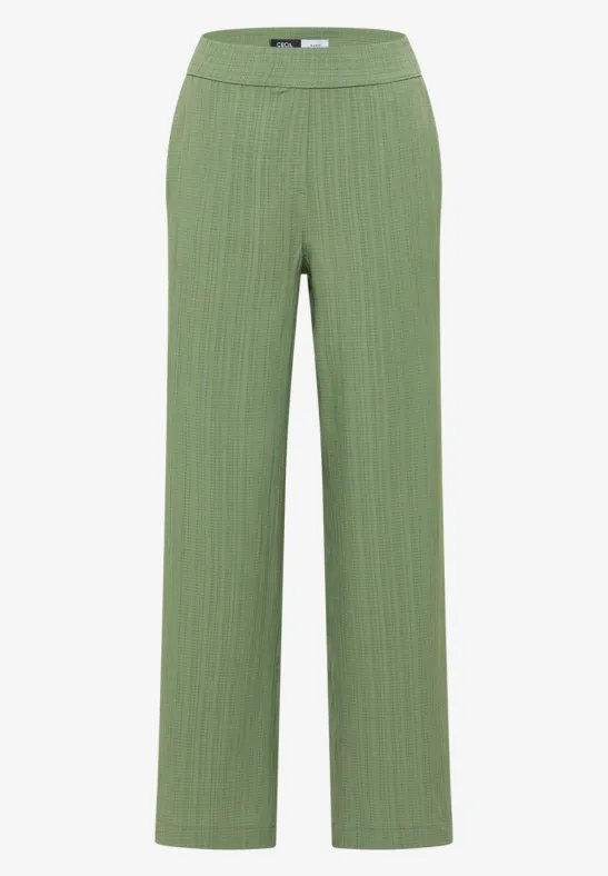 Wide Leg Broek met gestructureerde strepen - Afbeelding 2