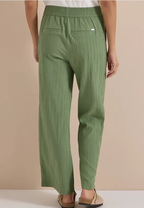 Wide Leg Broek met gestructureerde strepen - Afbeelding 3