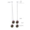 Hangende Oorbellen - Echte Gecultiveerde Tahiti Parel Paar 7-8 mm - Afbeelding 2