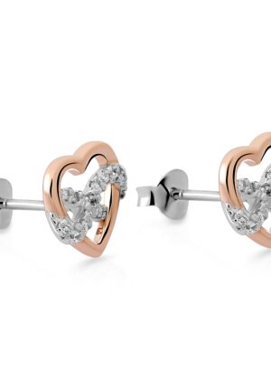 Alternative view of Orphelia 'Jasmina' Dames 925 Sterling Zilveren Oorbellen - Zilver/Roze ZO-7483