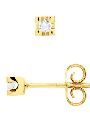 Diamanten oorknopjes 0060 Cts Yellow Gold
