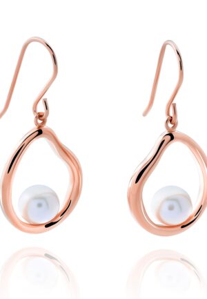 Orphelia 'Baptiste' Dames 925 Sterling Zilveren Dangle Oorbellen - Roze ZO-7507/RG