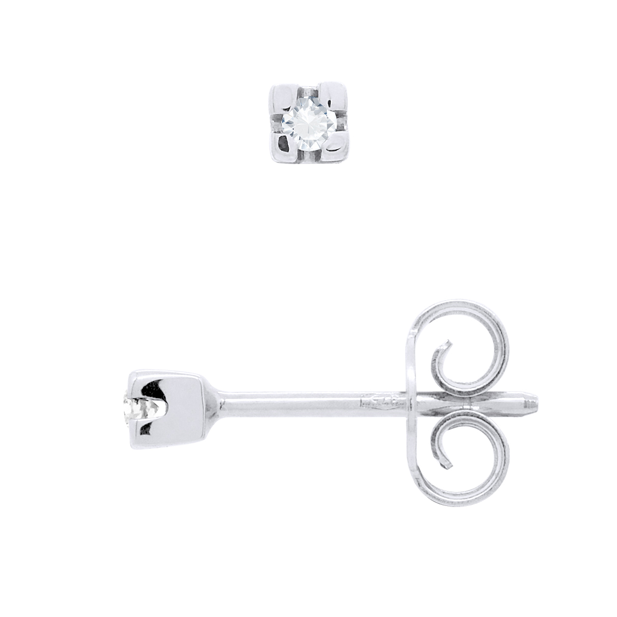 Diamanten oorknopjes 0040 Cts White Gold