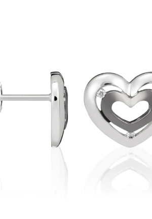 Orphelia Dames 925 Sterling Zilveren Stud Oorbellen - Zilver/Zwart ZO-5012