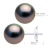Oorbellen - Witte Goud 375 - Echte Gecultiveerde Tahiti Parel Ronde 9-10 mm - Afbeelding 2