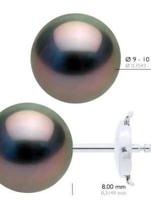 Alternative view of Oorbellen - Witte Goud 375 - Echte Gecultiveerde Tahiti Parel Ronde 9-10 mm