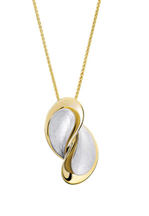 Orphelia 'Ameliana' Dames 925 Sterlingsilveren Ketting met Hanger - Zilver/Goud ZH-7508