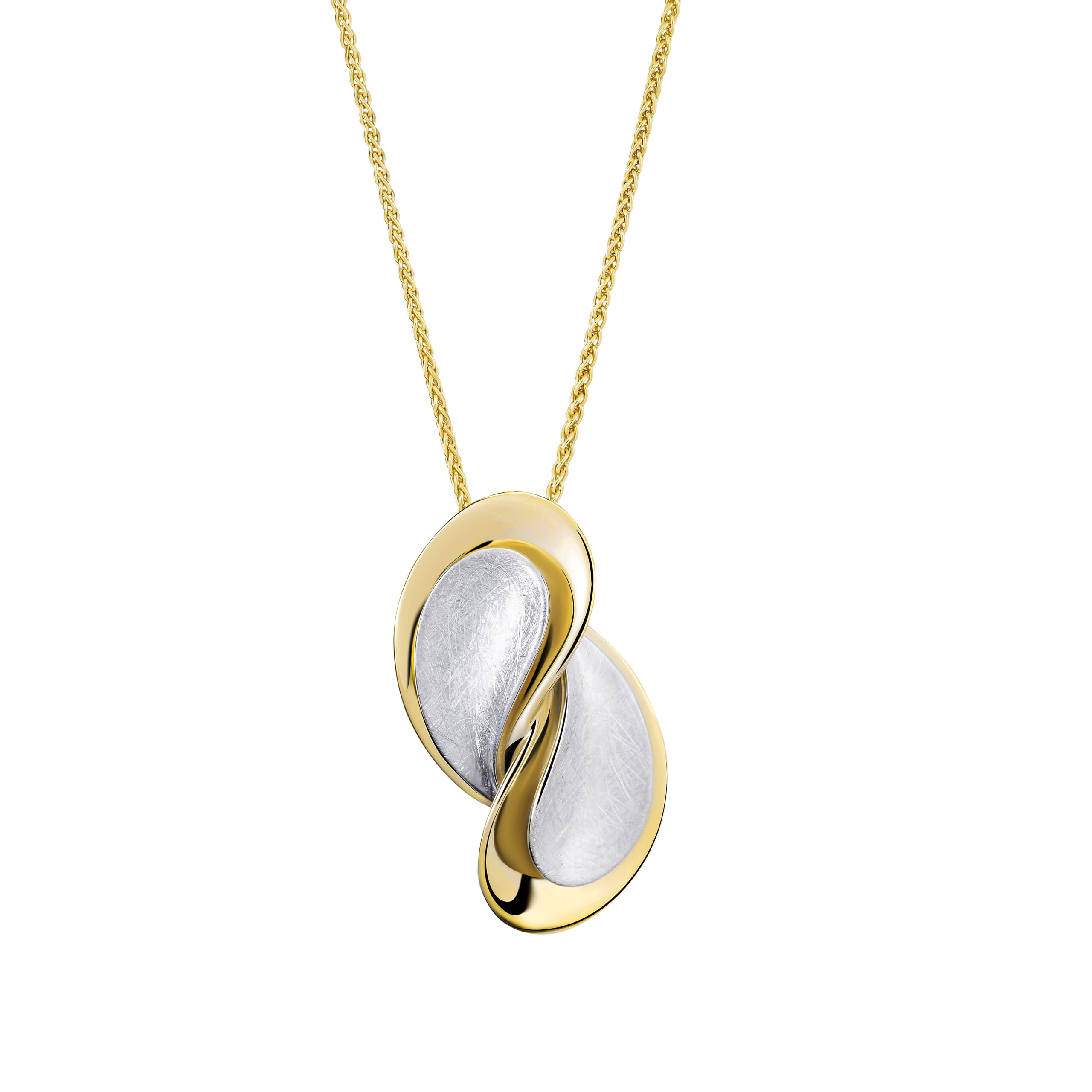 Orphelia 'Ameliana' Dames 925 Sterlingsilveren Ketting met Hanger - Zilver/Goud ZH-7508