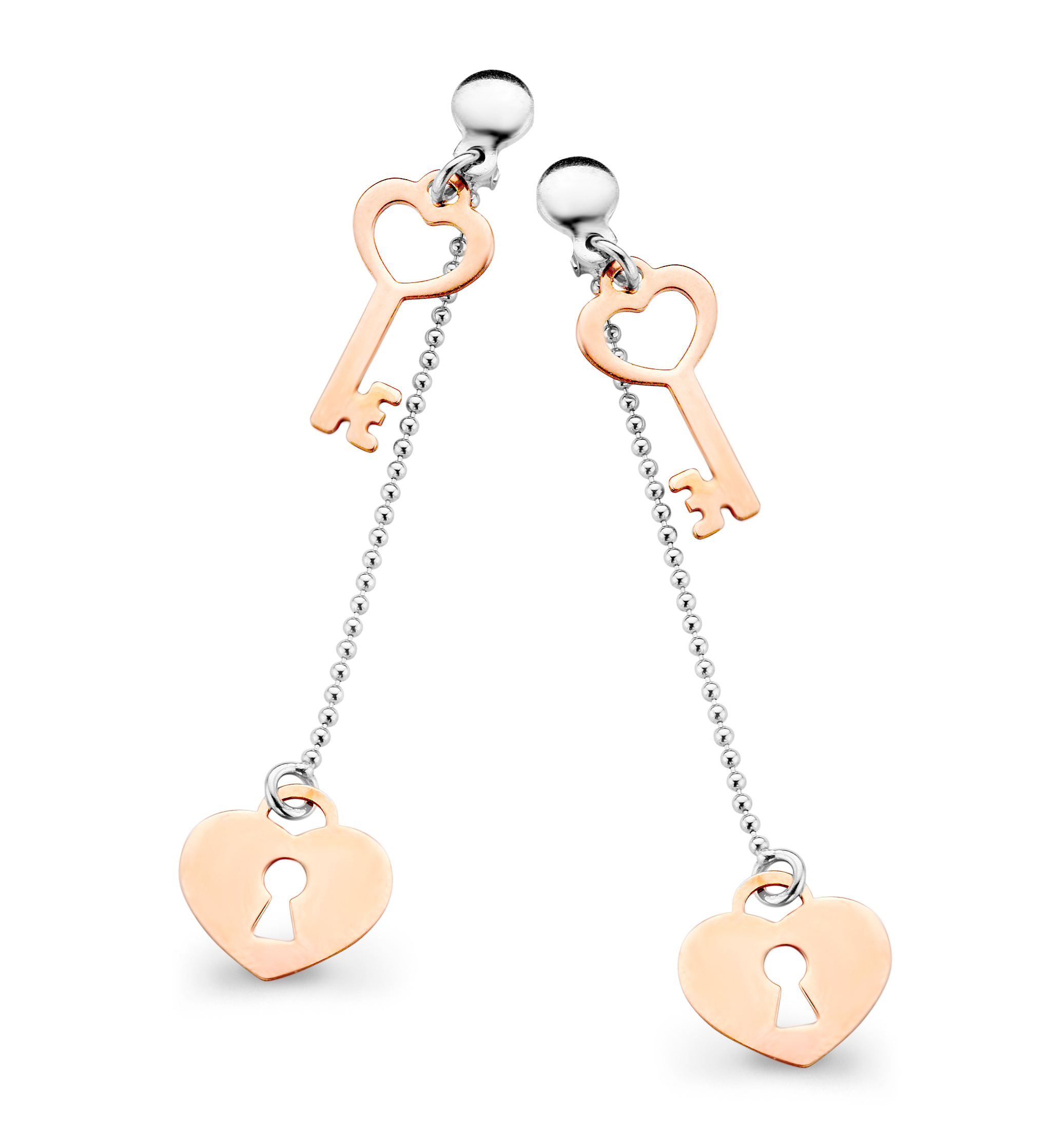Orphelia 'Izabella' Dames 925 Sterling Zilver Oorbellen - Zilver/Roze ZO-7185