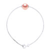 Mesh Armband Serpentine Ronde Zoetwater Pearl en Rose Natuurlijke 9-10 mm 925