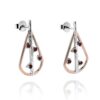 Orphelia 'Sacha' Dames 925 Sterling Zilveren Dangle Oorbellen - Zilver/Roze ZO-7496 - Afbeelding 2