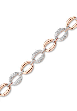 Orphelia Dames 925 Sterling Zilveren Armband - Zilver/Roodgoud ZA-7211/RG