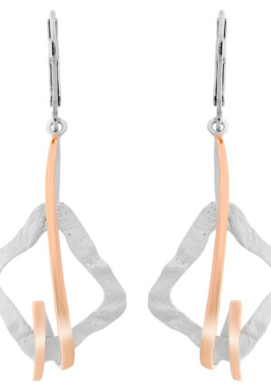 Orphelia 'Lamara' Dames 925 Sterling Zilveren Oorbellen - Zilver/Rosé ZO-7207