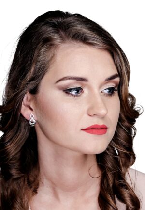 Alternative view of Orphelia 'Amber' Dames 925 Sterling Zilveren Oorbellen - Zilver/Roze ZO-7092/1