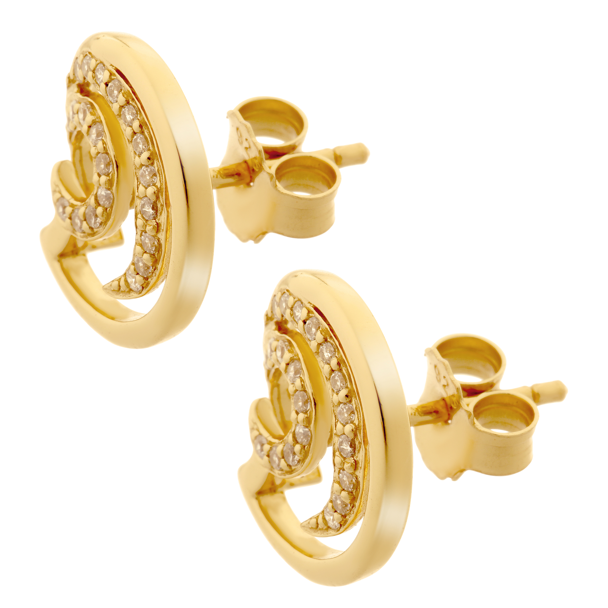 Orphelia 'Elaine' Dames 925 Sterling Zilveren Creolen - Goud ZO-7084/2 - Afbeelding 2