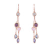 Orphelia 'Bling' Dames 925 Sterling Zilveren Hangoorbellen - Roze ZO-7412