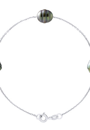 Armband met 3 echte gecultiveerde Tahiti-parels van 8-9 mm