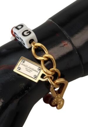 Alternative view of Dolce & Gabbana Gouden Ketting Messing Kralen Kreeftsluiting Logo Vrouwenarmband
