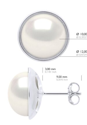 Alternative view of Oorbellen - Surroundings Sleek - Prestige - Wit Goud - Echte Gekweekte Zoetwaterparels Knop 10-11 mm