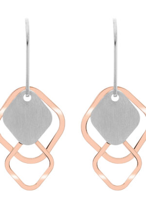 Orphelia 'Inez' Dames 925 Sterling Zilveren Oorbellen - Zilver/Rose ZO-7391