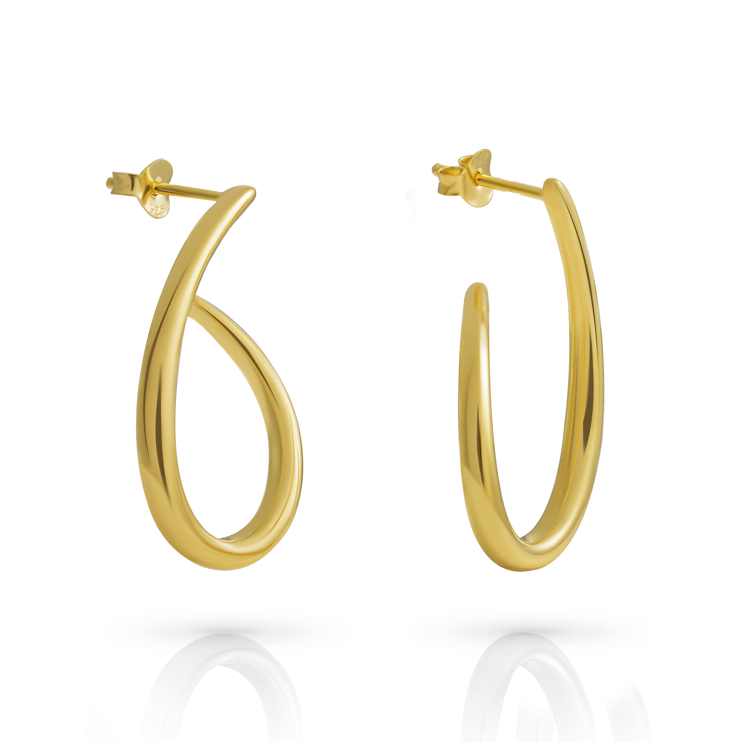 Orphelia 'Cherry' Dames 925 Sterling Zilveren Oorbellen - Goud ZO-7551/G - Afbeelding 2