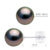 Oorbellen - Wit Goud 375 - Echte Gecultiveerde Tahiti Parel Ronde 8-9 mm - Afbeelding 2
