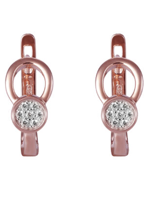 Orphelia 'Ambra' Dames 925 Sterling Zilveren Oorbellen - Roze ZO-7439