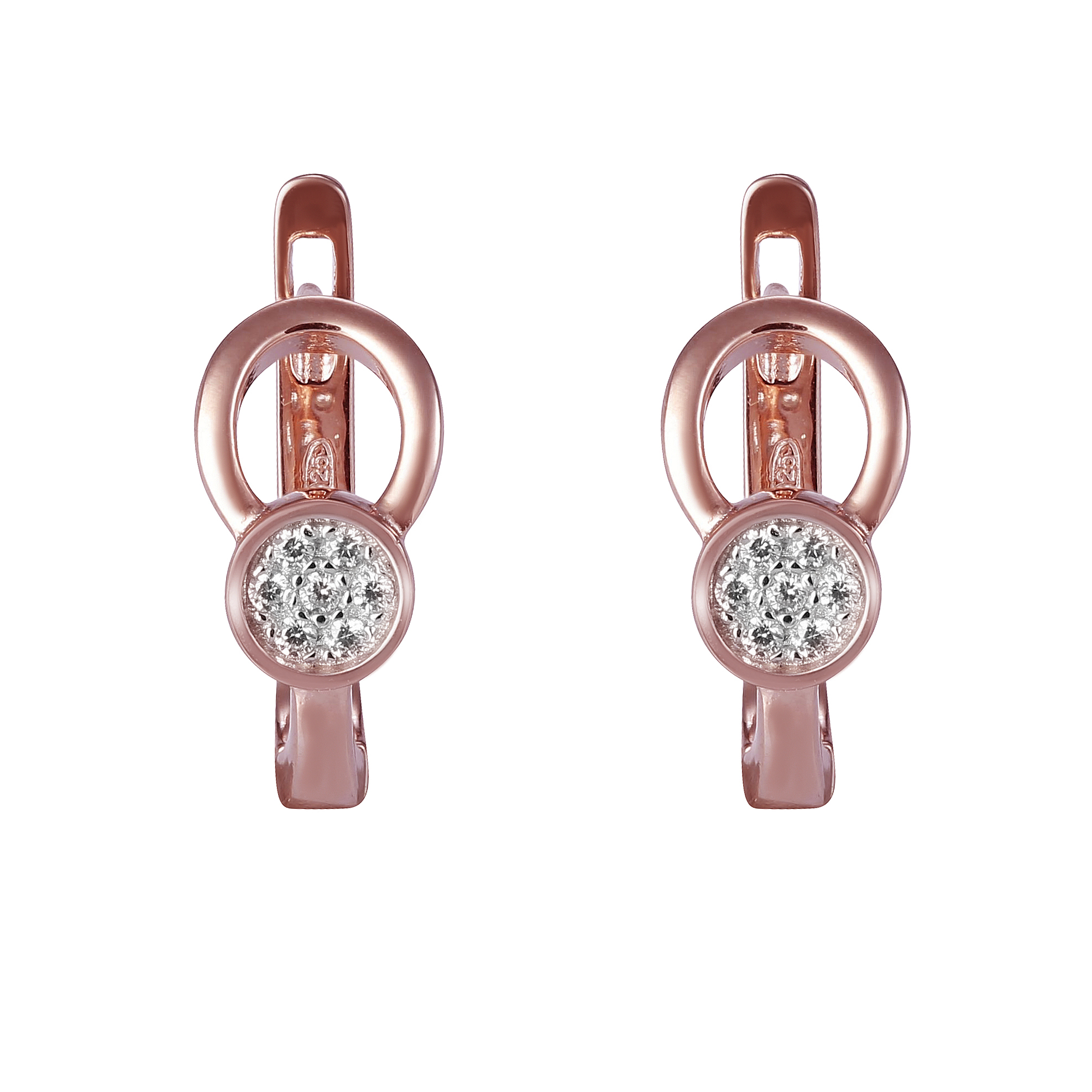 Orphelia 'Ambra' Dames 925 Sterling Zilveren Oorbellen - Roze ZO-7439
