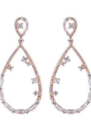 Alternative view of Orphelia 'Islia' Dames 925 Sterling Zilveren Dangle Oorbellen - Roze ZO-7423/RG