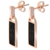 Orphelia Dames 925 Sterling Zilveren Dangle Oorbellen - Zwart/Rosé ZO-6045 - Afbeelding 2