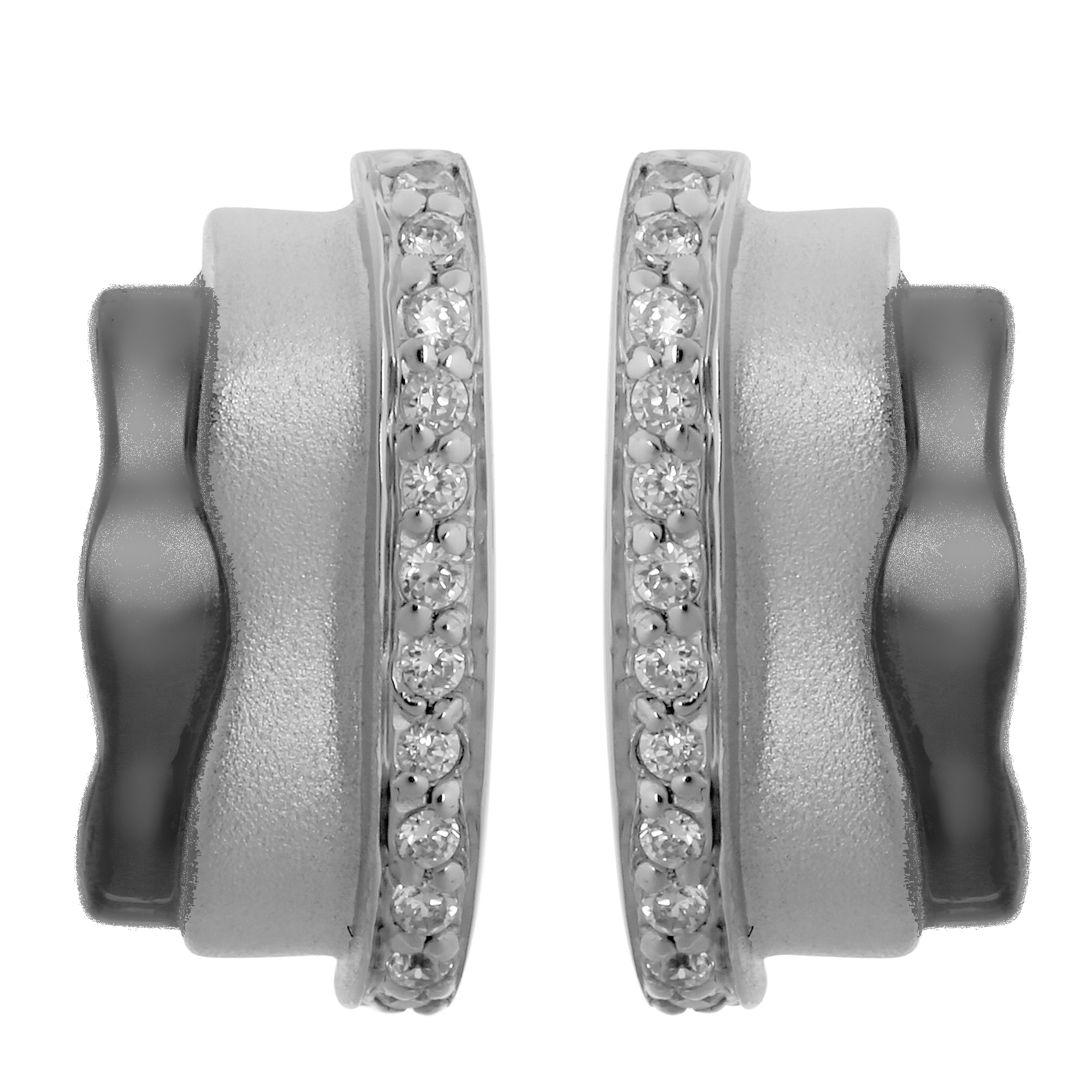 Orphelia Dames 925 Sterling Zilveren Oorstekers - Zilver/Zwart ZO-6042/2