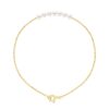 Armband Schakelketting Parels - 7 Echte Gecreëerde Zoetwaterparels Rond 3-4 mm