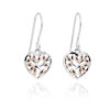 Orphelia 'Afia' Dames 925 Sterling Zilveren Dangle Oorbellen - Zilver/Roze ZO-7474