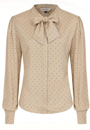Banned Daphine Blouse Dots Beige Black-XL
