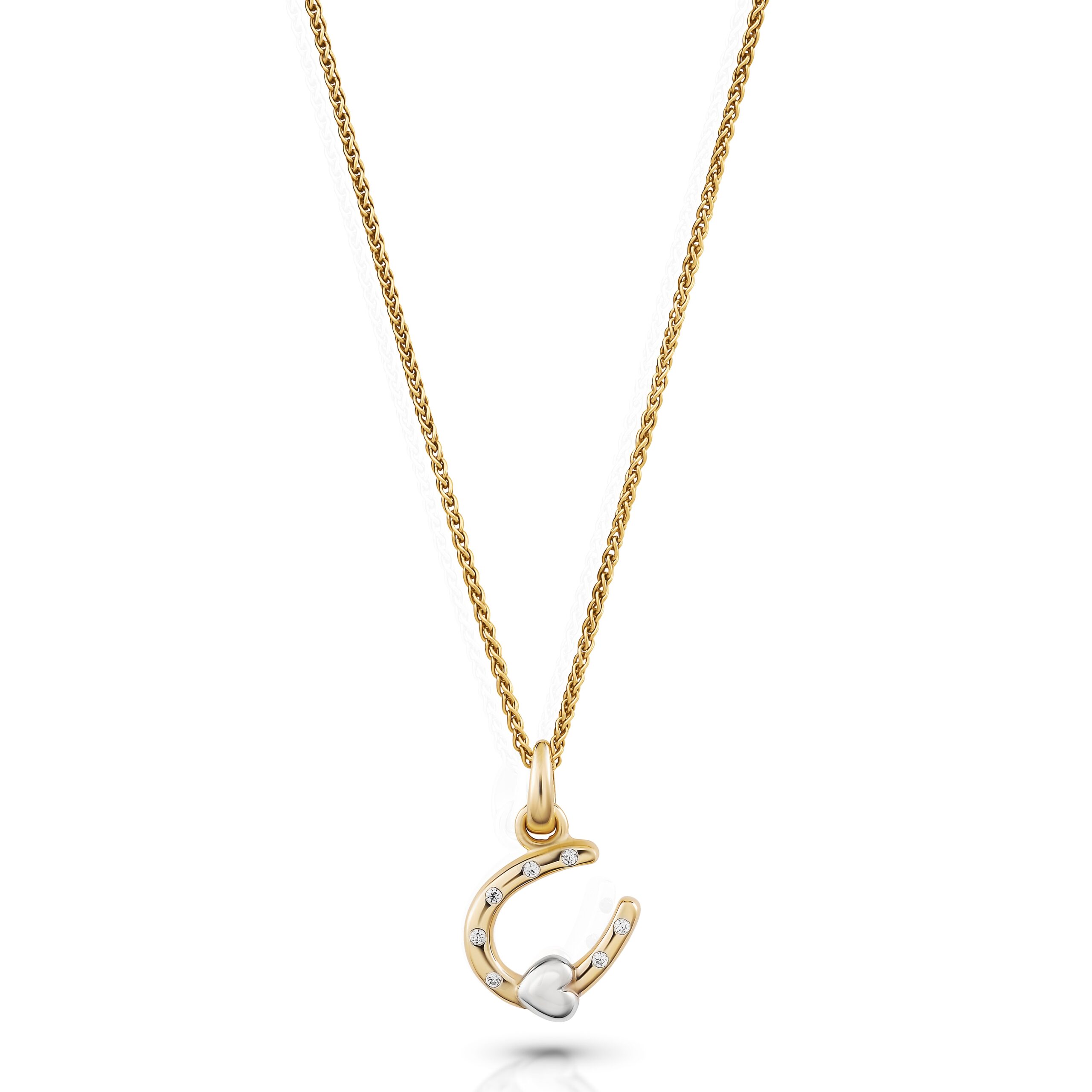 Orphelia 'Aurora' Dames 925 Sterling Zilveren Ketting met Hanger - Zilver/Goud ZH-7525/G
