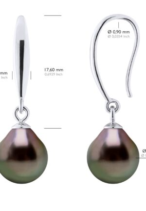 Alternative view of Oorbellen van Zilver 925 en Echte Cultiveerde Tahiti Parel Per 8-9 mm