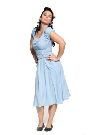 Queen Kerosin Swing Dress Mid Blue-L