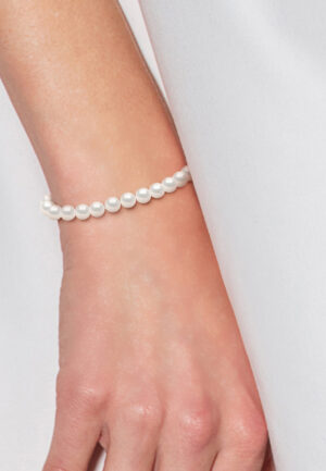 Alternative view of Armband Water Parels Sweet Ronde 5-6mm Wit Wit Goud 18 Karaat "HUWELIJK"
