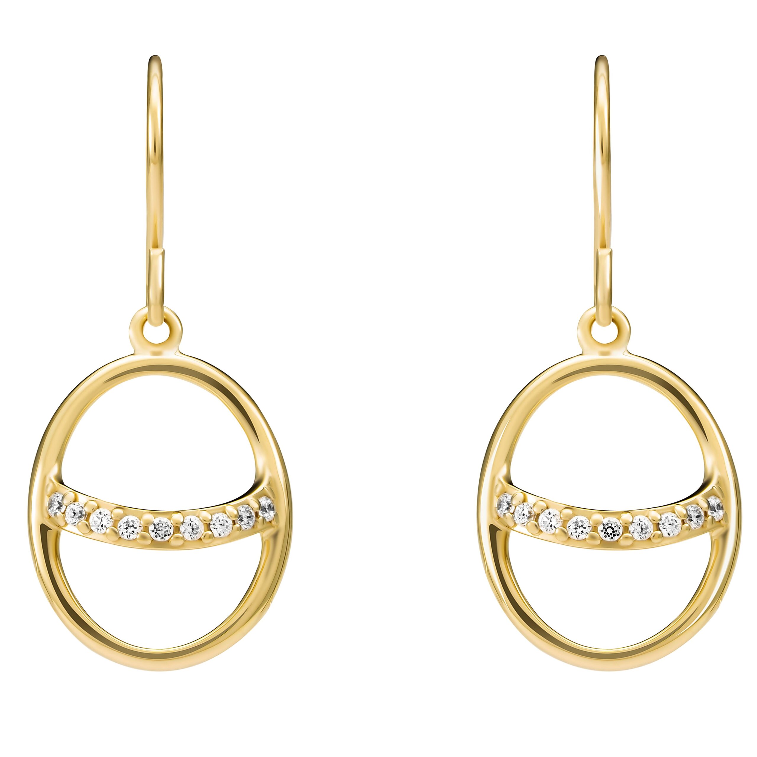 Orphelia 'Amaliada' Dames 925 Sterling Zilveren Hangoorbellen - Goud ZO-7572 - Afbeelding 2